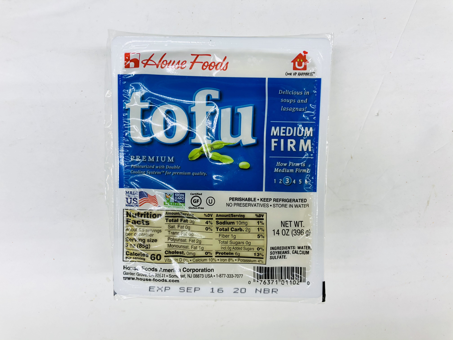 ❄House Foods 中豆腐 House Foods tofu MEDIUM FIRM 14OZ(396g)