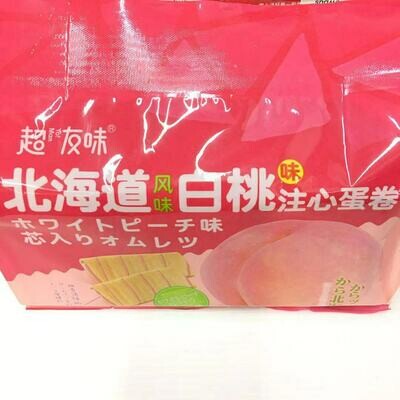 GROC【杂货】超友味 北海道风味白桃味注心蛋卷 258g