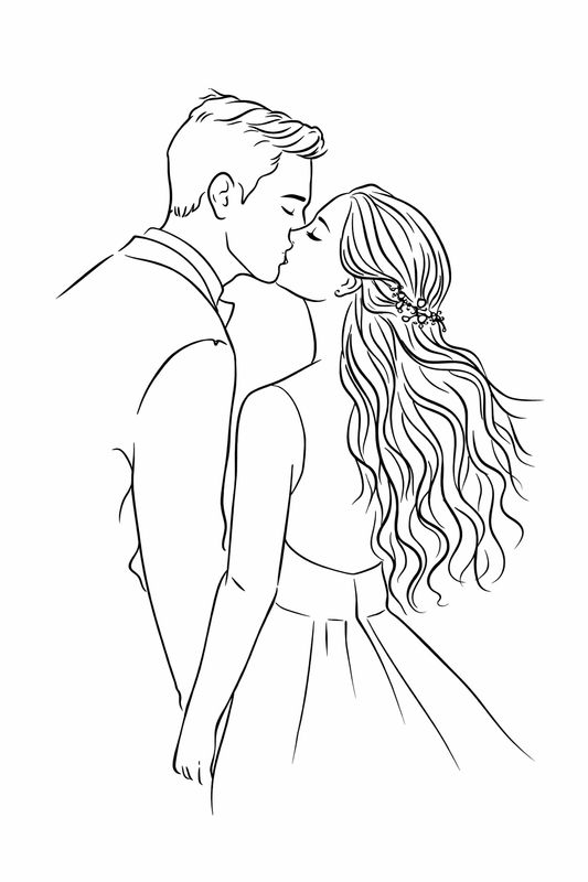 Personaalne Line Art joonistus