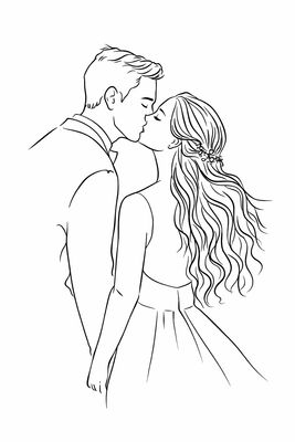 Personaalne Line Art joonistus