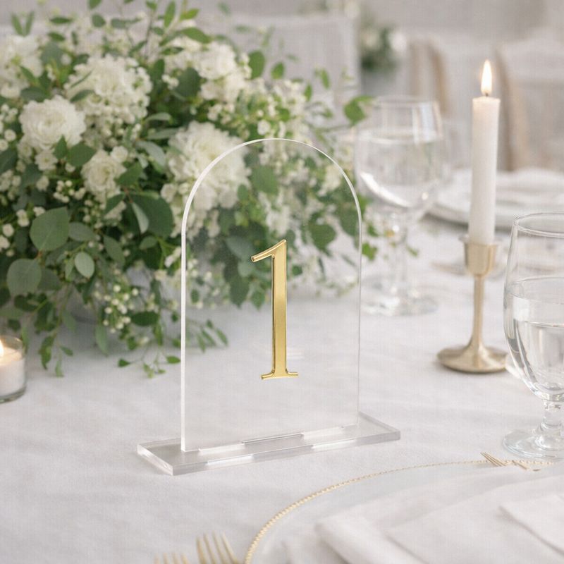 Minimalistlik lauanumber pulmalauale, akrüülist lauanumber, pleksiklaasist lauanumber igale sündmusele