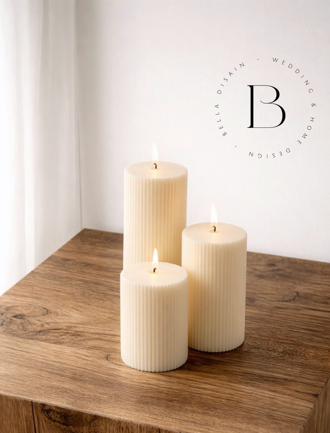 Sojavahast küünal Ribbed Pillar