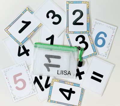 Bella Disaini numbrikaardid 0-20ni ja tehtemärgid (3 tk) +, -, =