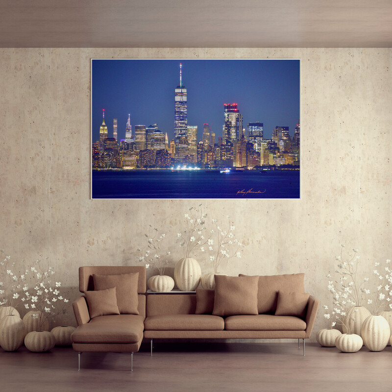 New York Harbor After Dark #4 48 New York Harbor After Dark #4 48"x32" inch High Quality Canvas Wall Art, an Anthony Abercrombie Original Unretouched Photograph Normally $400 Limited Time $300