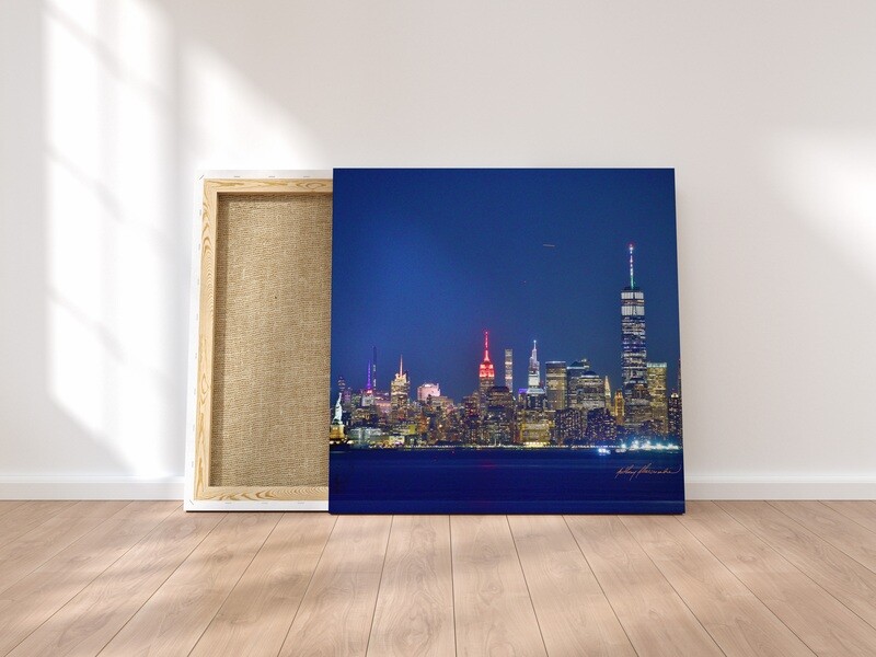 New York Harbor After Dark #5 36 New York Harbor After Dark #5 36"x36" inch High Quality Canvas Wall Art, an Anthony Abercrombie Original Unretouched Photograph Normally $350 Now Just $250
