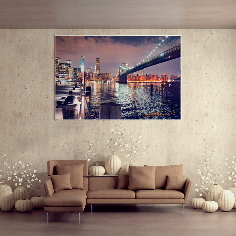 Brooklyn Bridge East River #248 Brooklyn Bridge East River #248"x32" inch High Quality Canvas Wall Art, an Anthony Abercrombie Original Photograph Normally $400 For a Limited Time $300