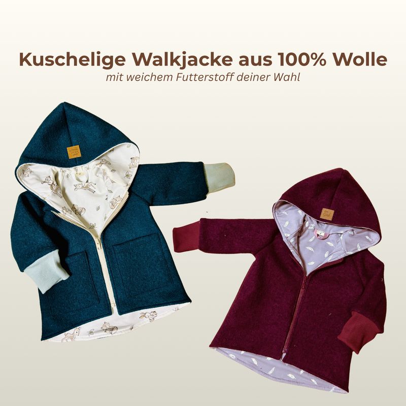 Kuschelige Walkjacke aus 100% Wolle | mit weichem Futterstoff