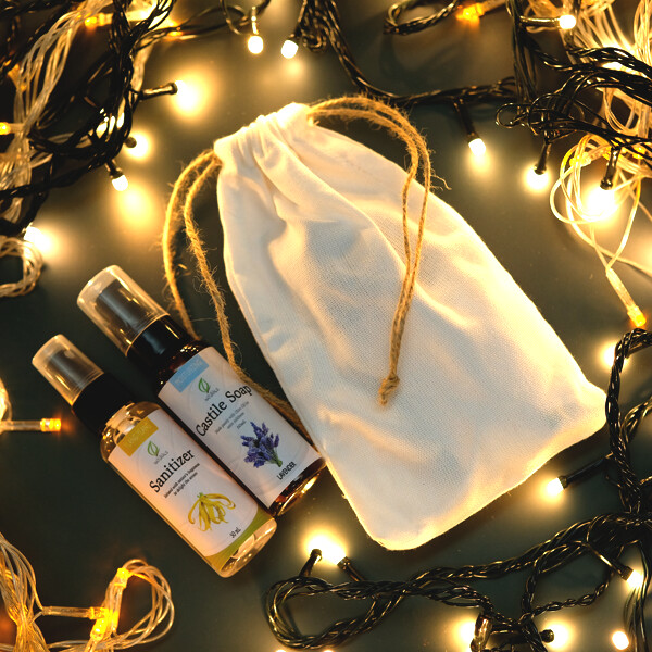 Holiday Sanitizer and Soap Bundle with Pouch