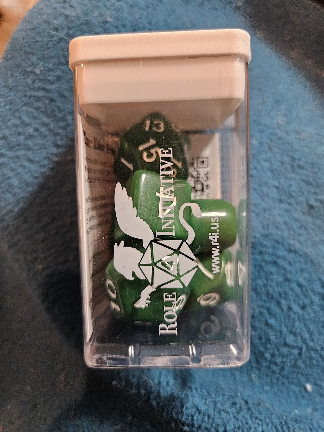 Opaque Dark Green w white numbers 7d set