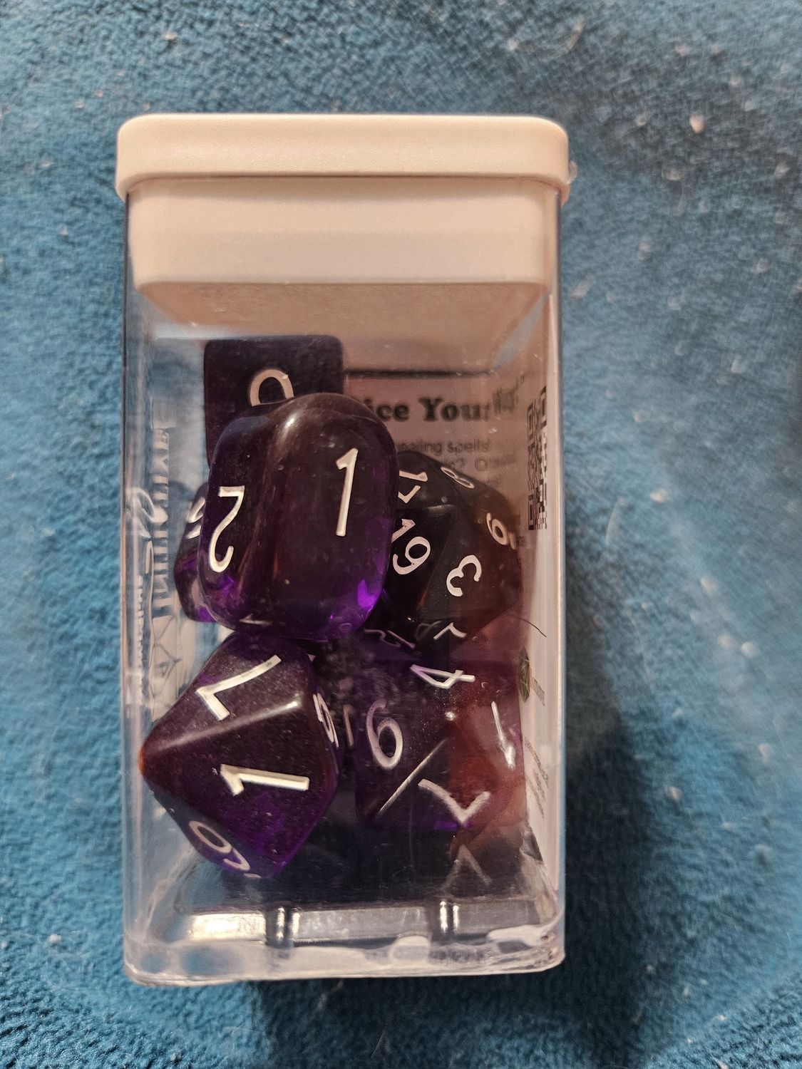 Translucent Dark Purple w white numbers 7d set