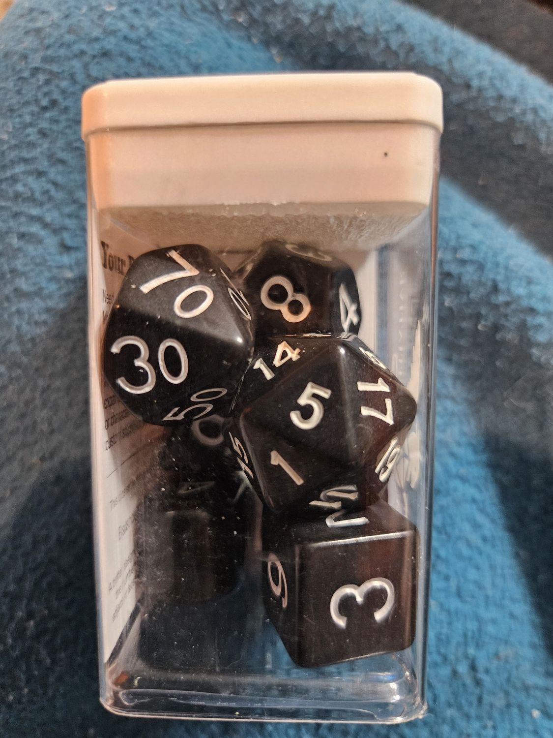 Opaque Black w white numbers 7d set