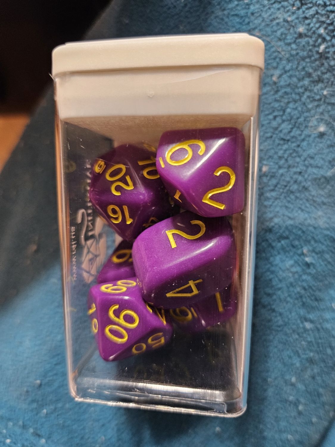 Opaque Dark Purple w yellow number 7d set