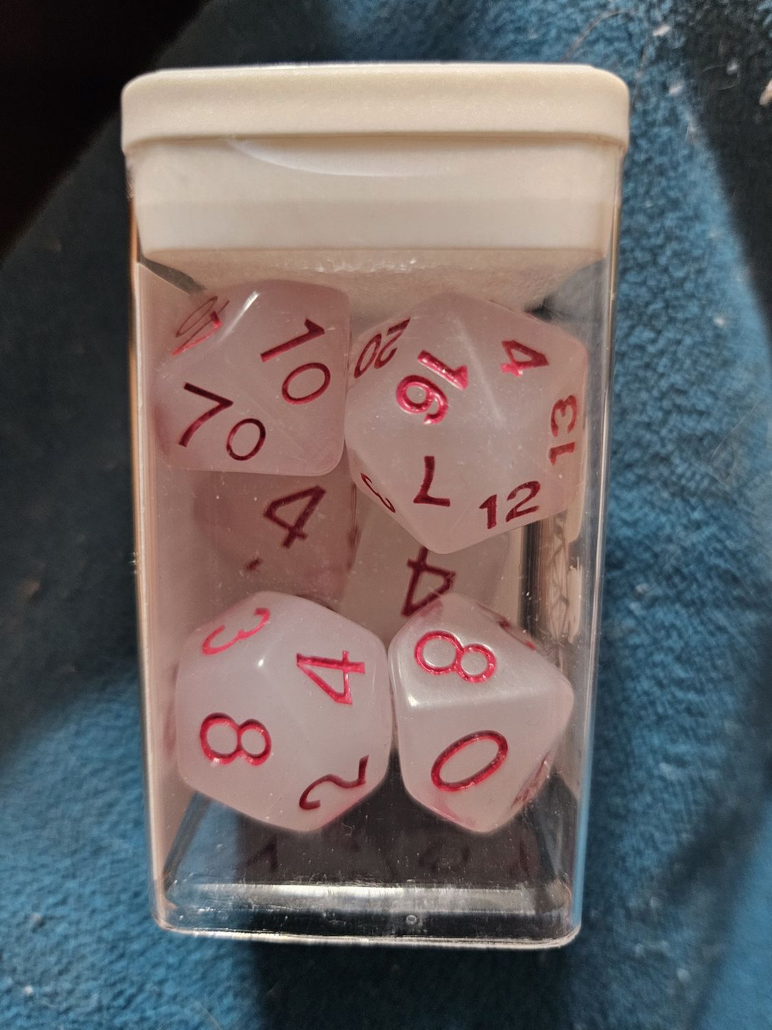 Translucent white w rose number 7d set