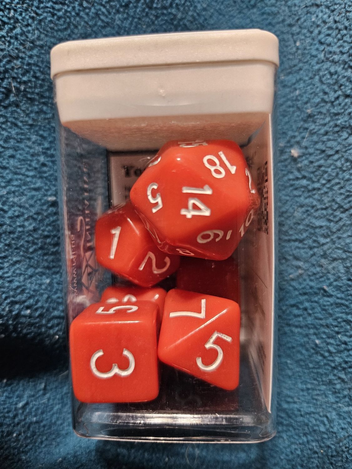 Opaque Red w white numbers 7d set
