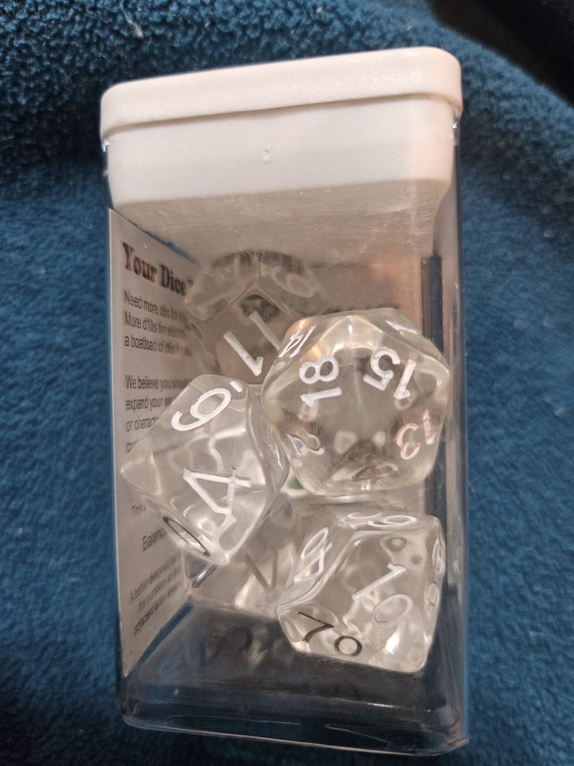 Translucent Clear w white number 7d set