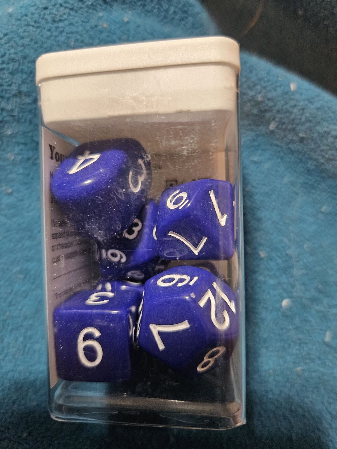 Opaque Dark Blue w white numbers 7d set