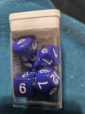 Opaque Dark Blue w white numbers 7d set