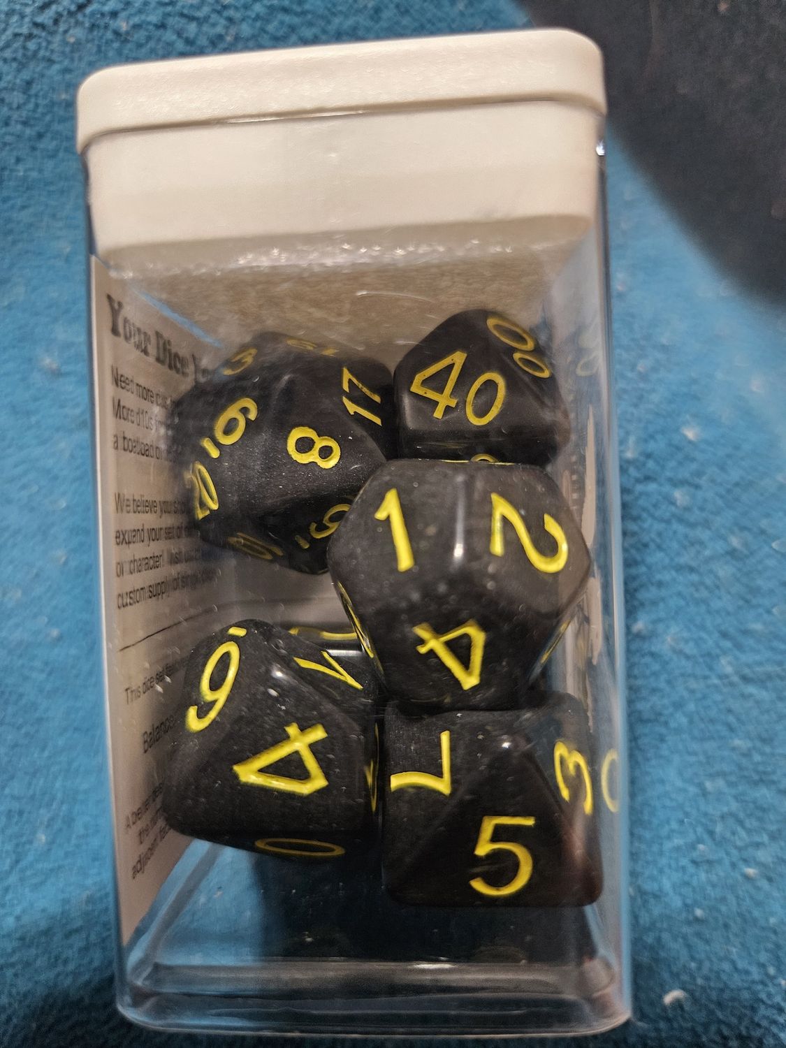 Opaque Black w yellow number 7d set