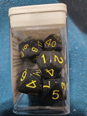 Opaque Black w yellow number 7d set
