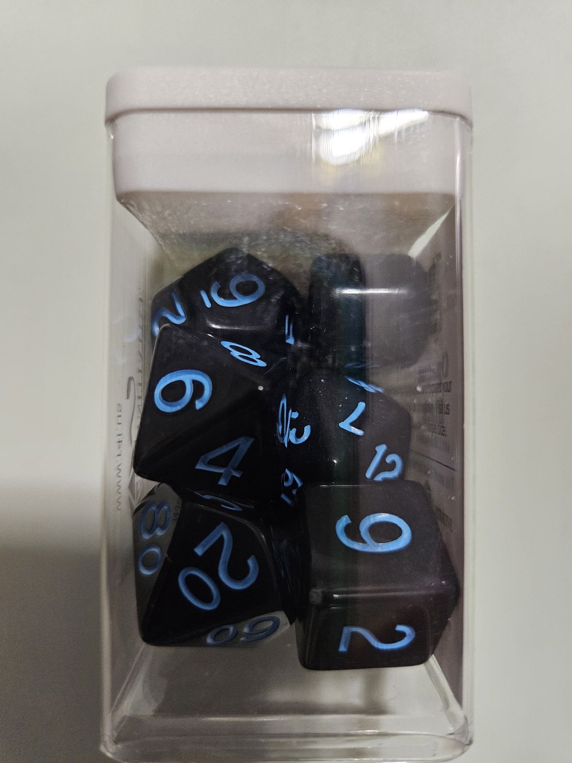 Opaque Black w lt blue number 7d set