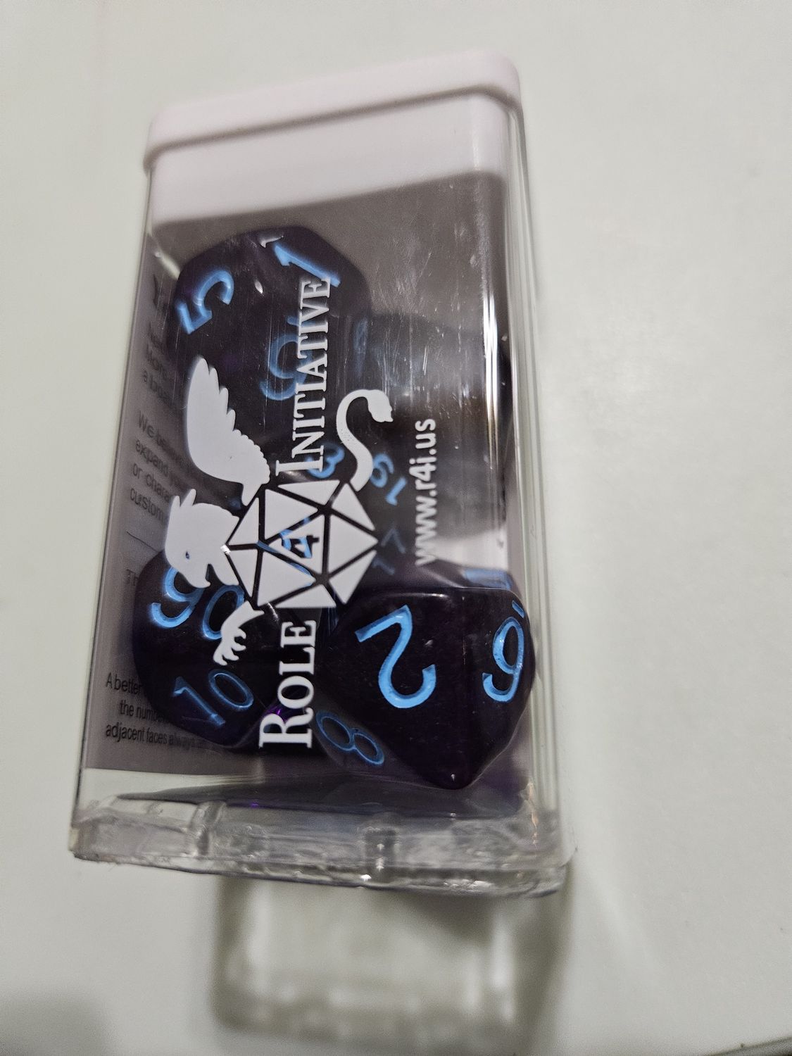 Translucent Dark Purple w lt blue number 7d set