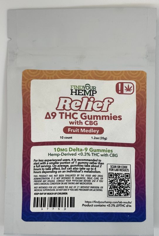 Relief CBG/D9 Gummy