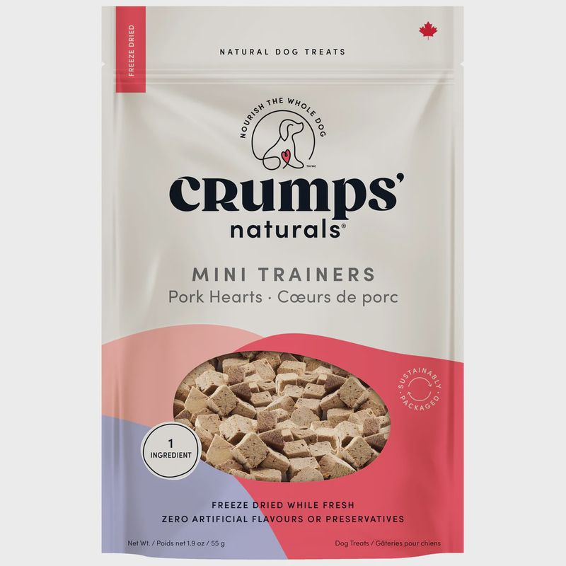 Crumps&#39; Naturals Dog Mini Trainers FD Pork Hearts 55g