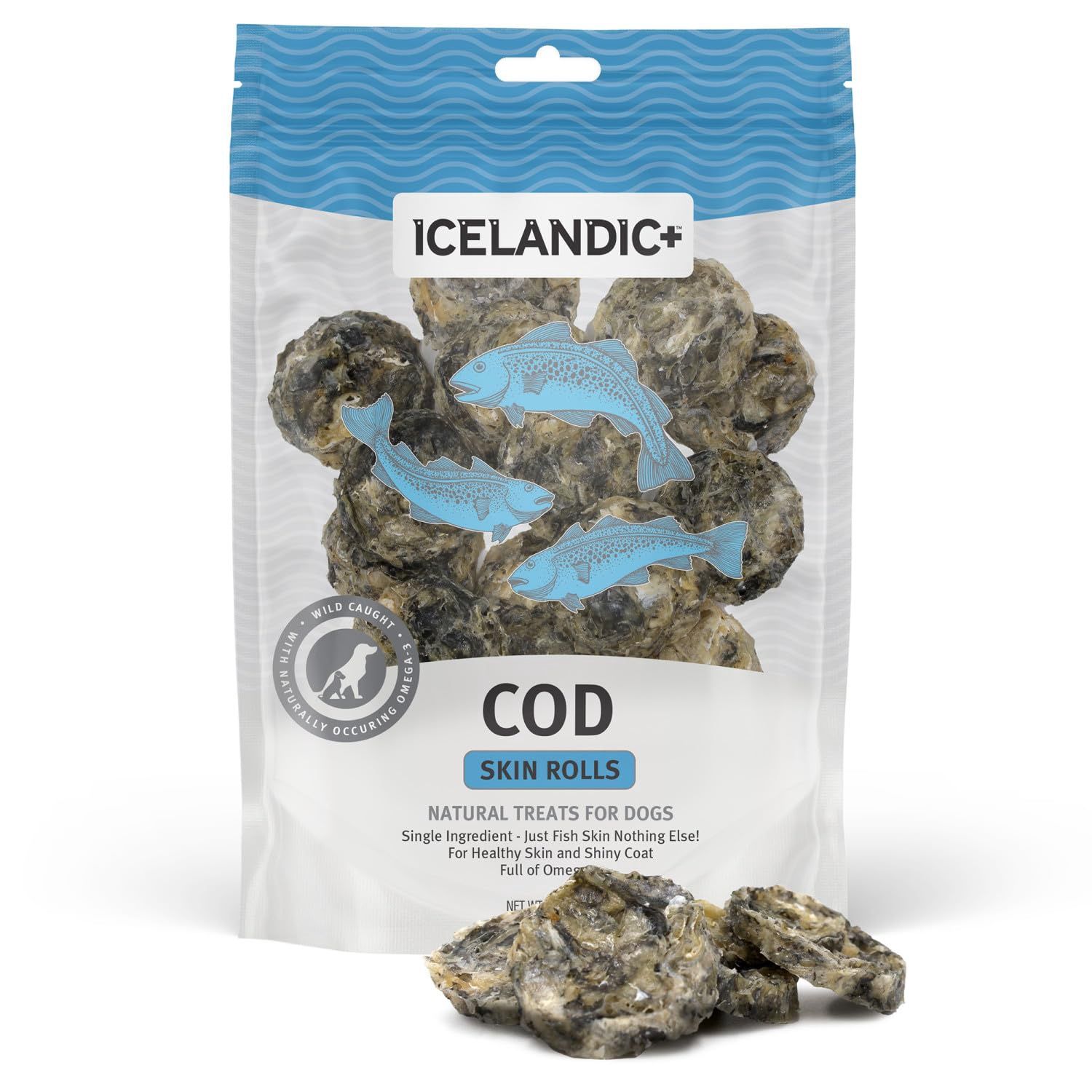 Icelandic+ Dog Cod Skin Rolls 3 oz