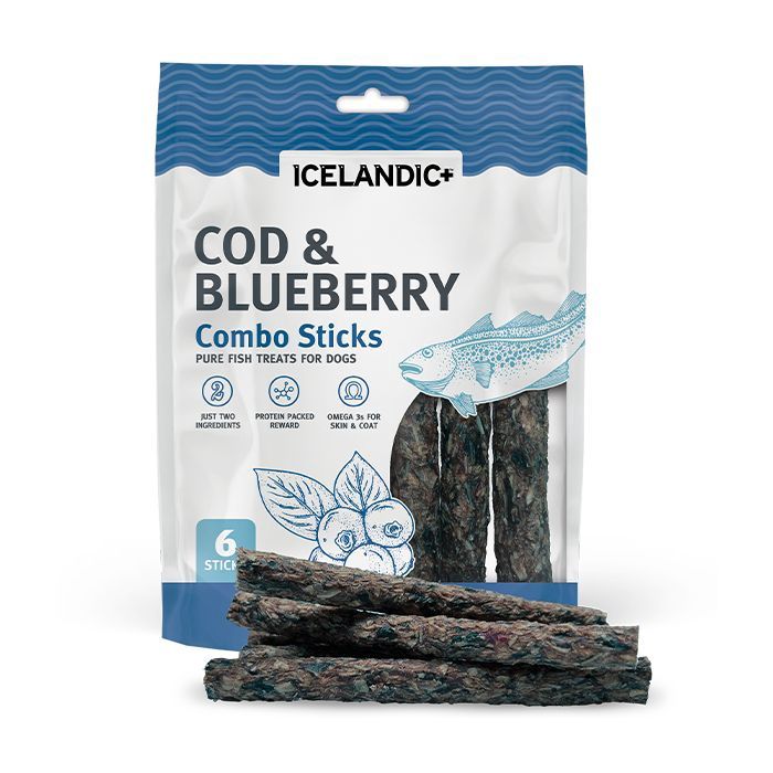 Icelandic+ Dog Combo Sticks Cod &amp; Blueberry 2 oz