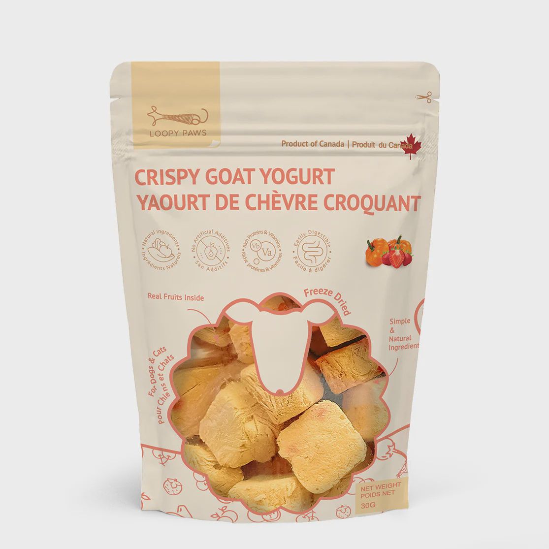 Loopy Paws Crispy Goat Yogurt Chunk Pumpkin 30g