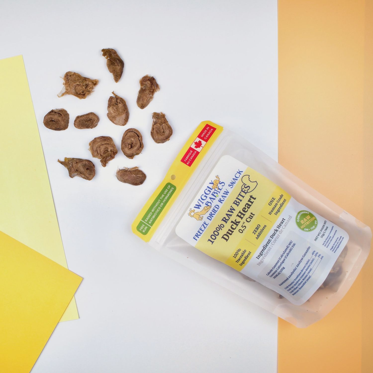 Wiggly Babies Freeze Dried Raw Duck Heart 0.5&quot;