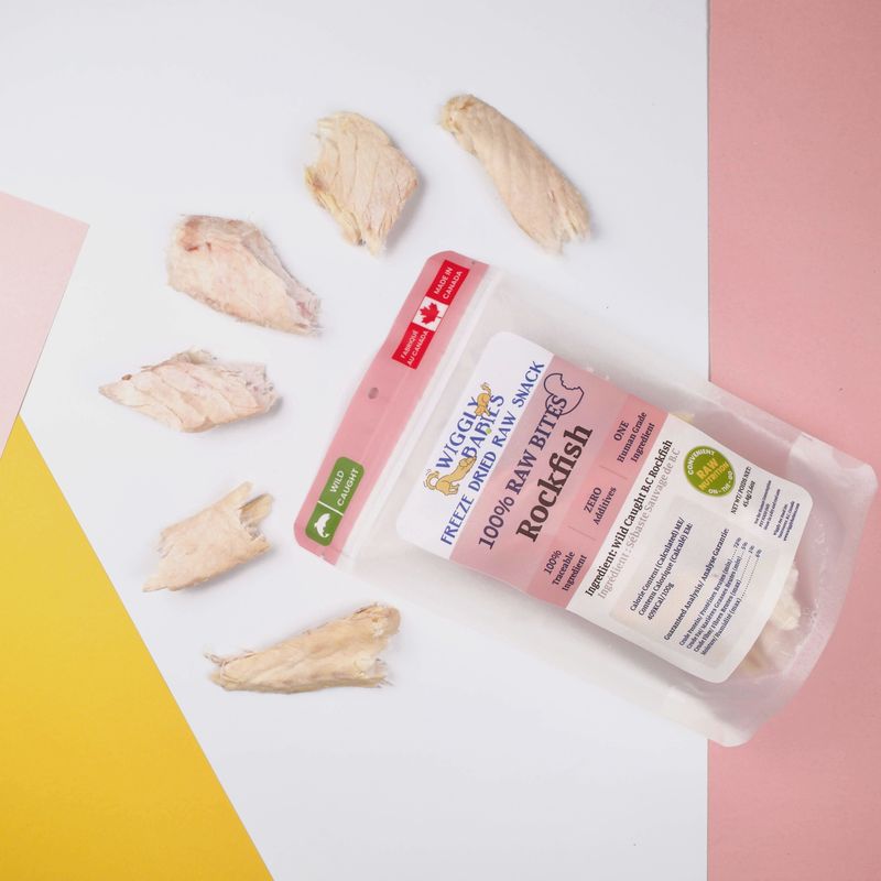 Wiggly Babies Freeze Dried Raw Rockfish