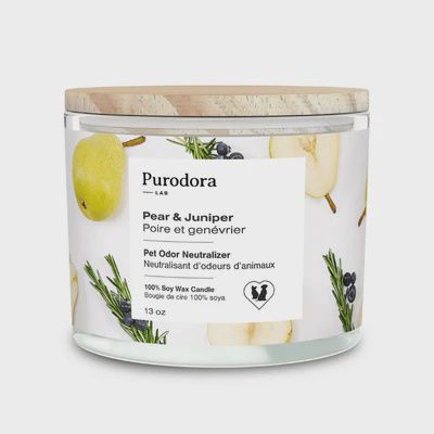 PURODORA Odor Neutralizer Pear-Juniper Soy Wax Candle