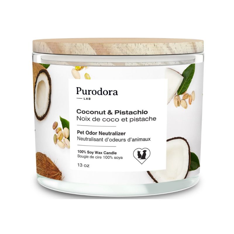 PURODORA Odor Neutralizer Coconut-Pistachio Soy Wax Candle