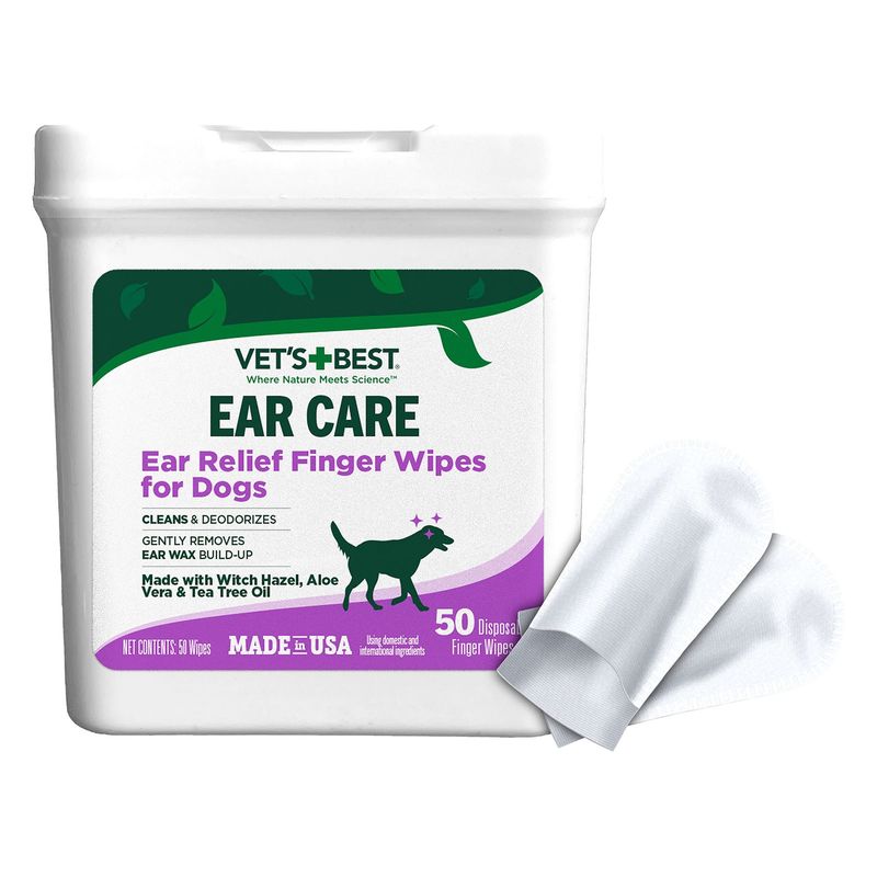 Vet&#39;s Best Ear Relief Finger Wipes 50 ct