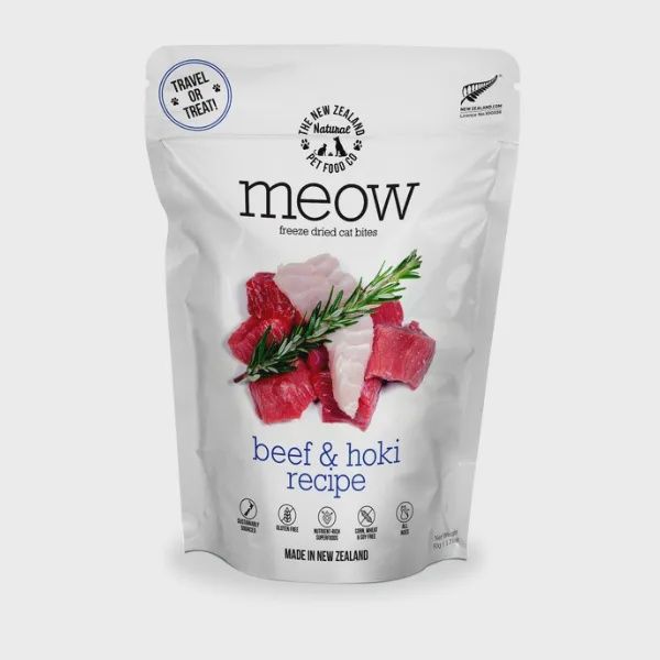 NZ Natural Pet Food Co - Freeze Dried - Treats - Meow - Beef &amp; Hoki 50g