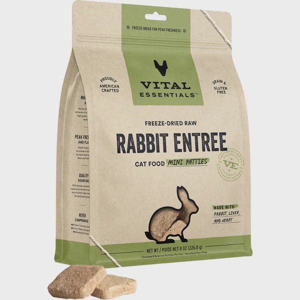 Vital Essentials Cat FD Raw Rabbit Mini Patties 8OZ