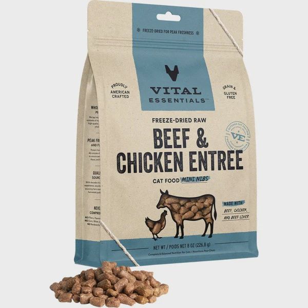 Vital Essential FD Raw Beef &amp; Chicken Mini Nibs 8OZ | Cat