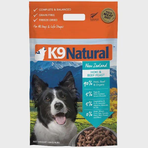 K9 Natural Dog Freeze-Dried Hoki &amp; Beef 1.1lb