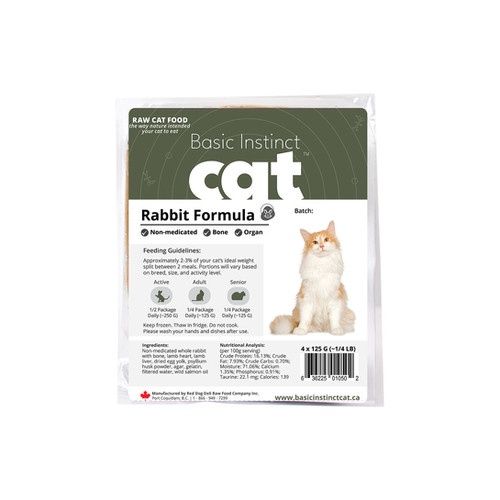 Basic Instinct Rabbit Cat Formula 4 x 125 g