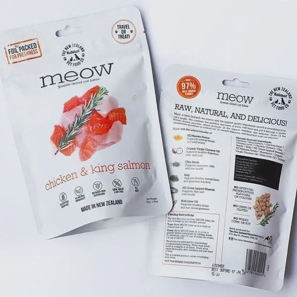 NZ Natural Pet Food Co - Freeze Dried - Treats - Meow - Chicken &amp; Salmon 50g