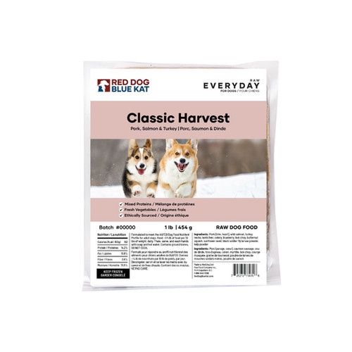 RDBK Everyday Raw Classic Harvest (Pork, Fish &amp; Turkey) for Dogs 4 x 1/4 lb