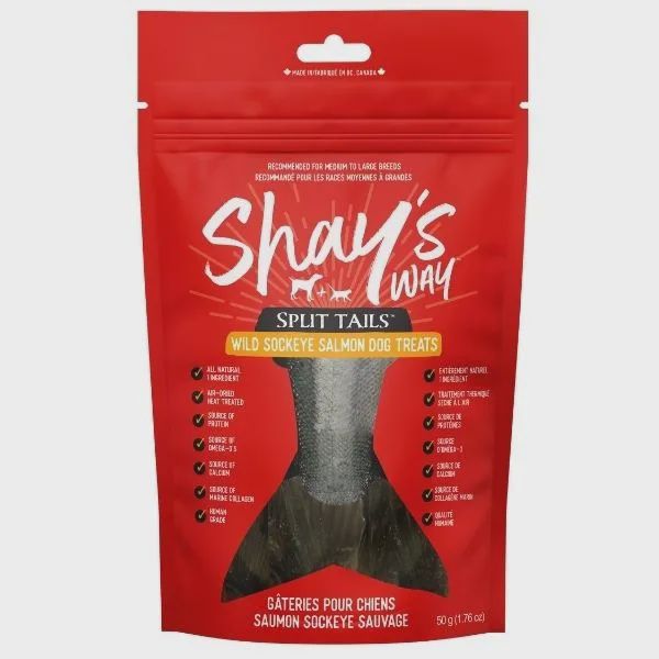 Shay&#39;s Way - Air Dried Sockeye Salmon Split Tails 50g