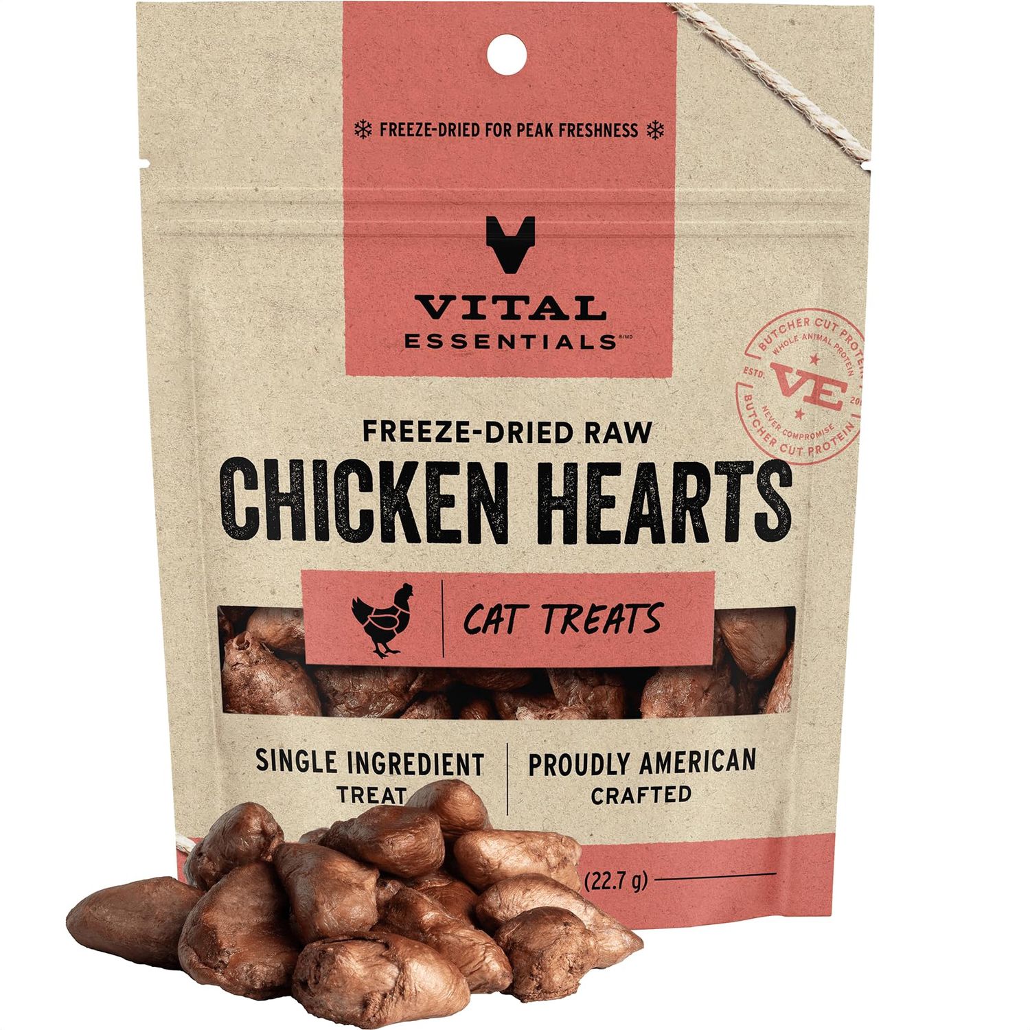 Vital Essentials FD Chicken Hearts 0.8OZ | Cat