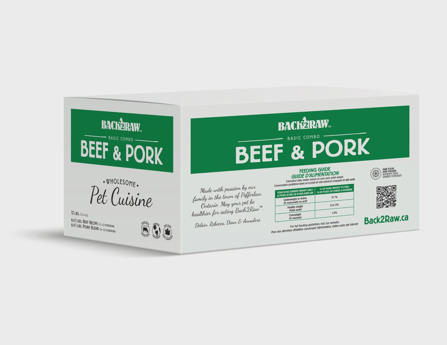 BACK2RAW Basic Beef &amp; Pork Blend 12lb BOX
