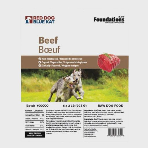 RDBK Foundations Beef (no Tripe) Recipe for Dogs 4 x 1/4 lb
