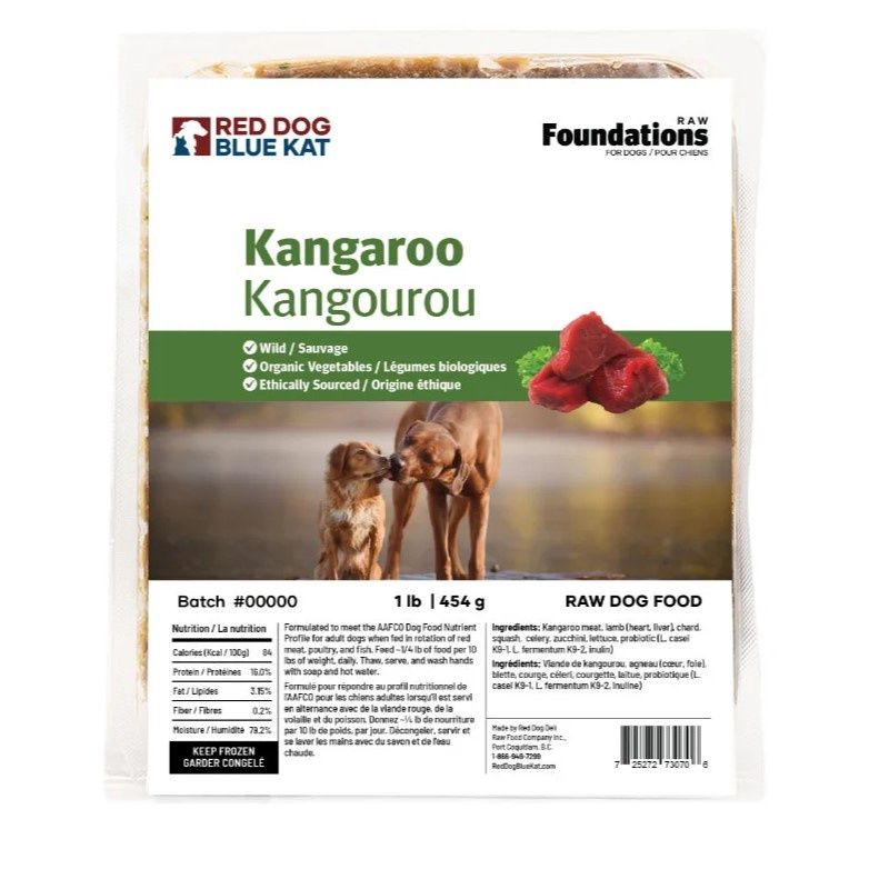 RDBK Foundations Kangaroo Recipe for Dogs 4 x 1/4 lb