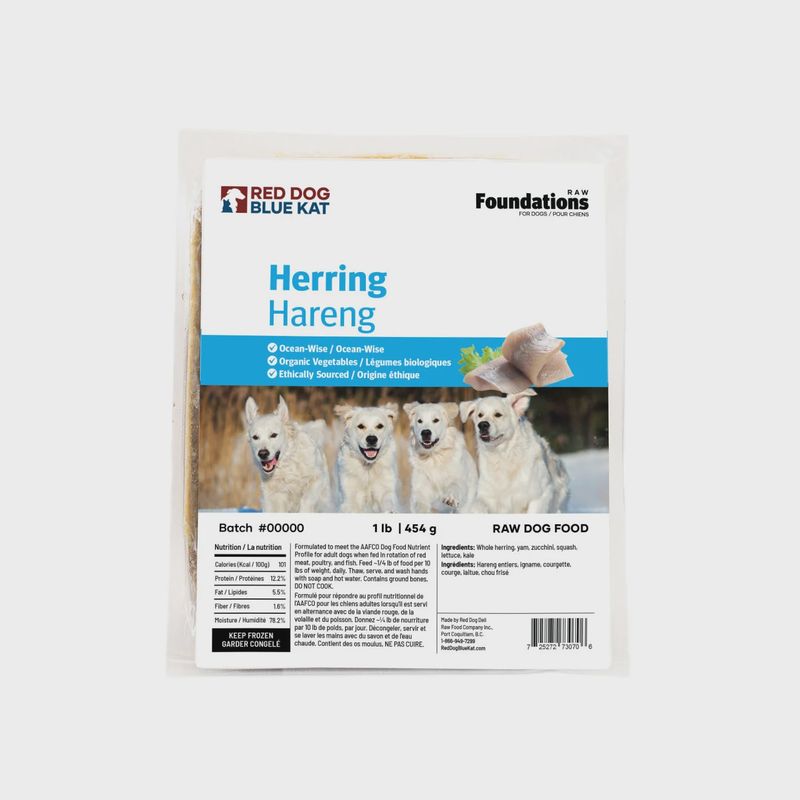 RDBK Foundations Herring Recipe for Dogs 4 x 1/4 lb