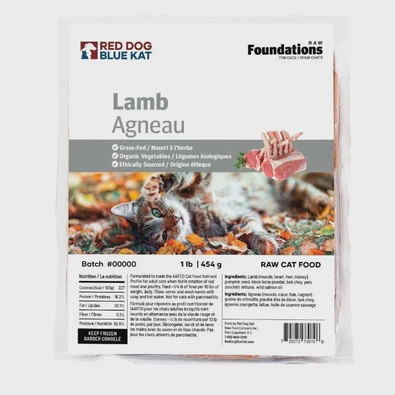 RDBK Foundations Lamb Recipe for Cats 4 x 1/4 lb