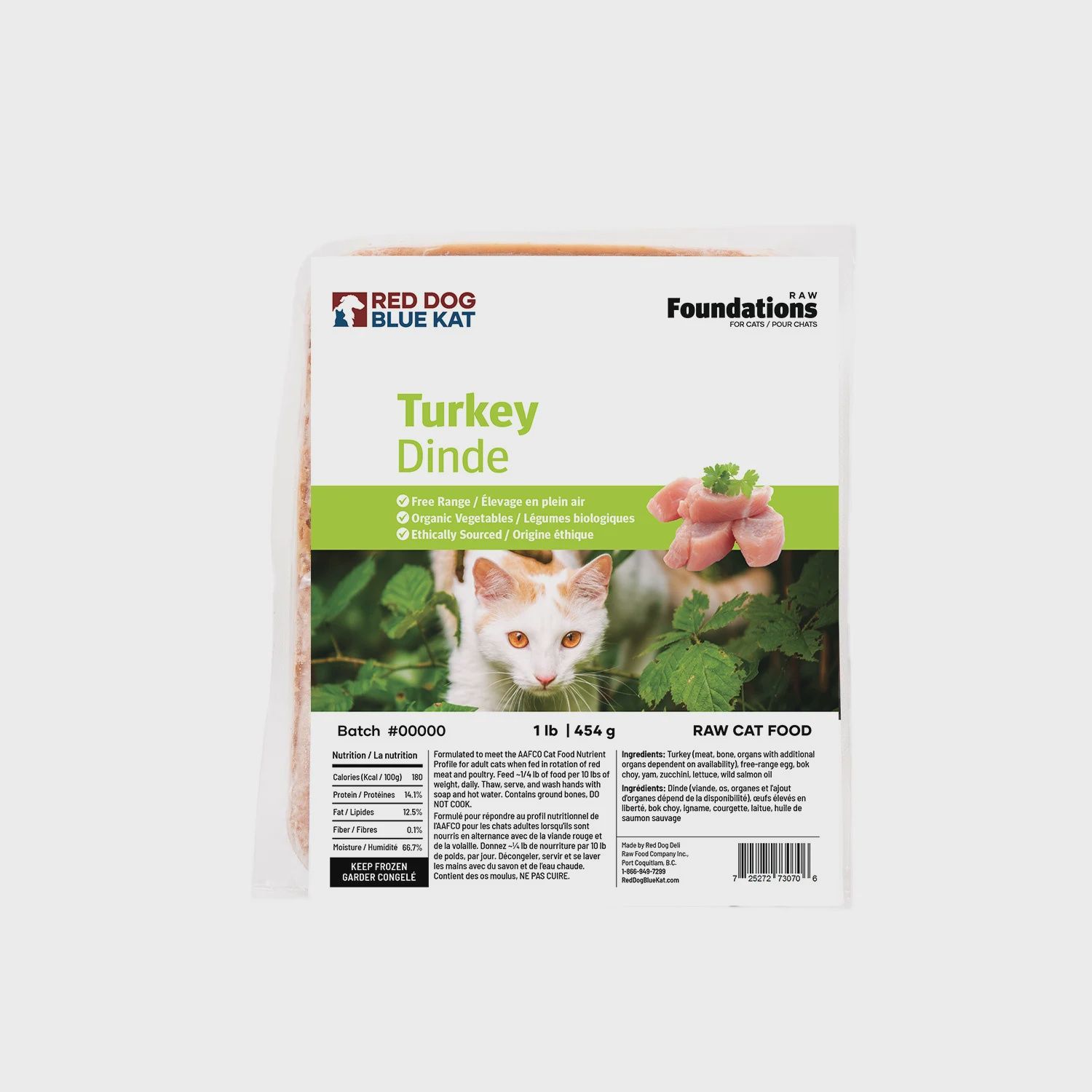 RDBK Foundations Turkey Recipe for Cats 4 x 1/4 lb